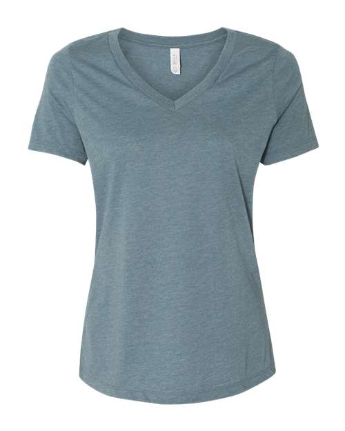 BELLA + CANVAS - Women's Relaxed Heather CVC V-Neck Tee - 6405CVC Heather Slate