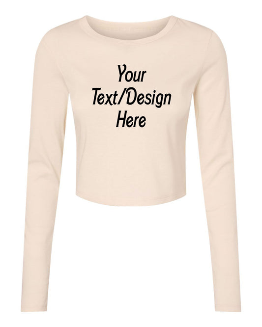 Customized BELLA + CANVAS - Women's Micro Rib Long Sleeve Baby Tee - 1501