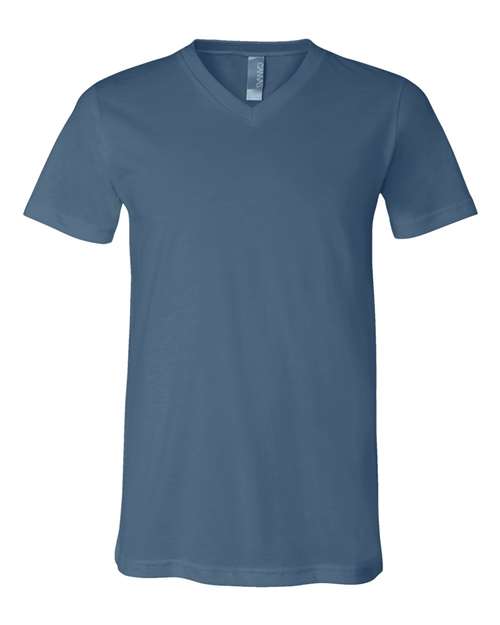 BELLA + CANVAS - Jersey V-Neck Tee - 3005 Steel Blue