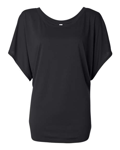 BELLA + CANVAS - Women’s Flowy Draped Dolman Tee - 8821 Black