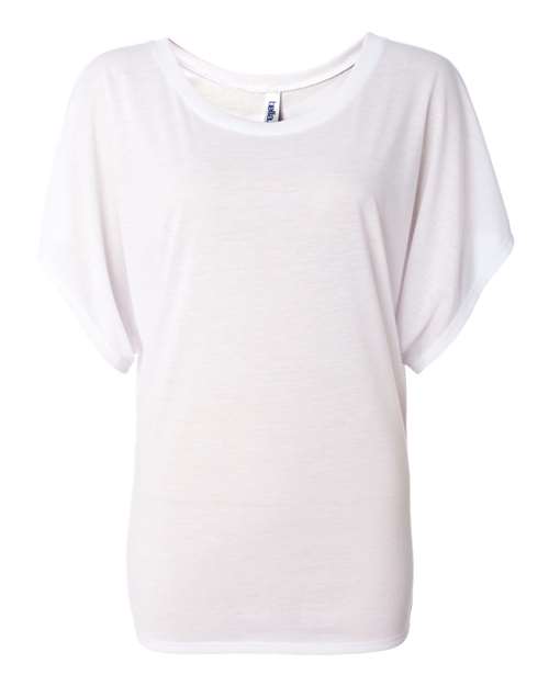 BELLA + CANVAS - Women’s Flowy Draped Dolman Tee - 8821 White