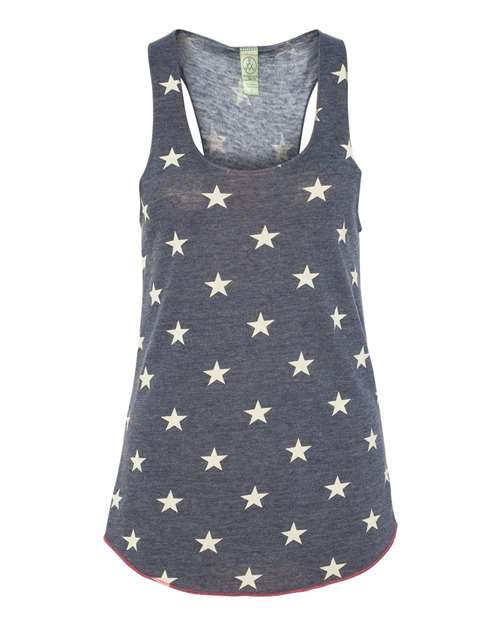 Alternative - Women's Printed Meegs Eco-Jersey Racerback Tank - 1927ea Navy Stars