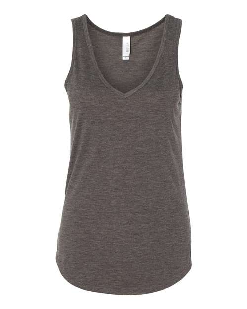 BELLA + CANVAS - Women's Flowy V-Neck Tank - 8805 Dark Gray Heather