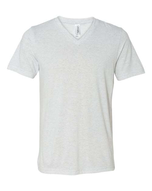 BELLA + CANVAS - Triblend V-Neck Short Sleeve Tee - 3415 White Fleck