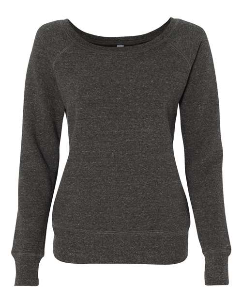 BELLA + CANVAS - Women’s Sponge Fleece Wide Neck Sweatshirt - 7501 Charcoal Heather