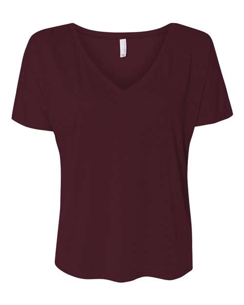 BELLA + CANVAS - Women’s Slouchy V-Neck Tee - 8815 Maroon