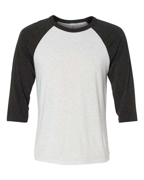 BELLA + CANVAS - Three-Quarter Sleeve Baseball Tee - 3200 White Fleck Charcoal