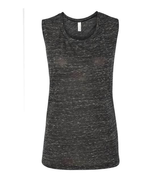 BELLA + CANVAS - Women's Flowy Scoop Muscle Tank - 8803 Black Marble