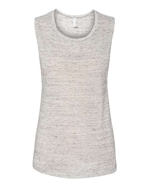 BELLA + CANVAS - Women's Flowy Scoop Muscle Tank - 8803 White Marble