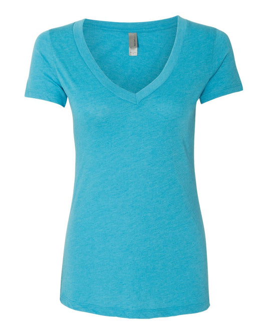 Next Level - Women’s Triblend Deep V-Neck T-Shirt - 6740 Turquiose