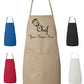 Personalized Chef Cooking Apron with Chef Hat Clipart with French Script Text