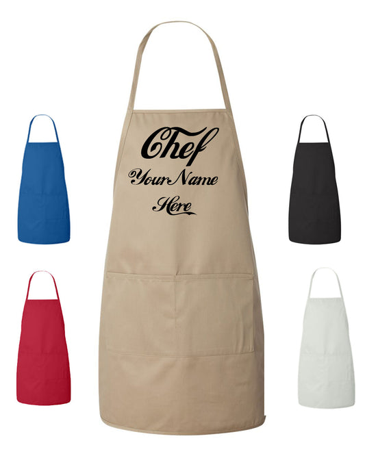 Personalized Chef Cooking Apron Cola Text