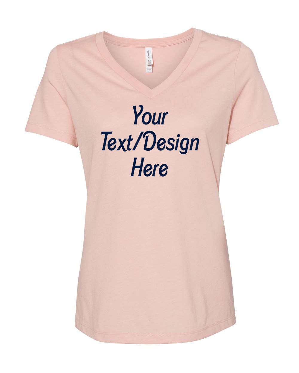 Customized BELLA + CANVAS - Women's Relaxed Heather CVC V-Neck Tee - 6405CVC