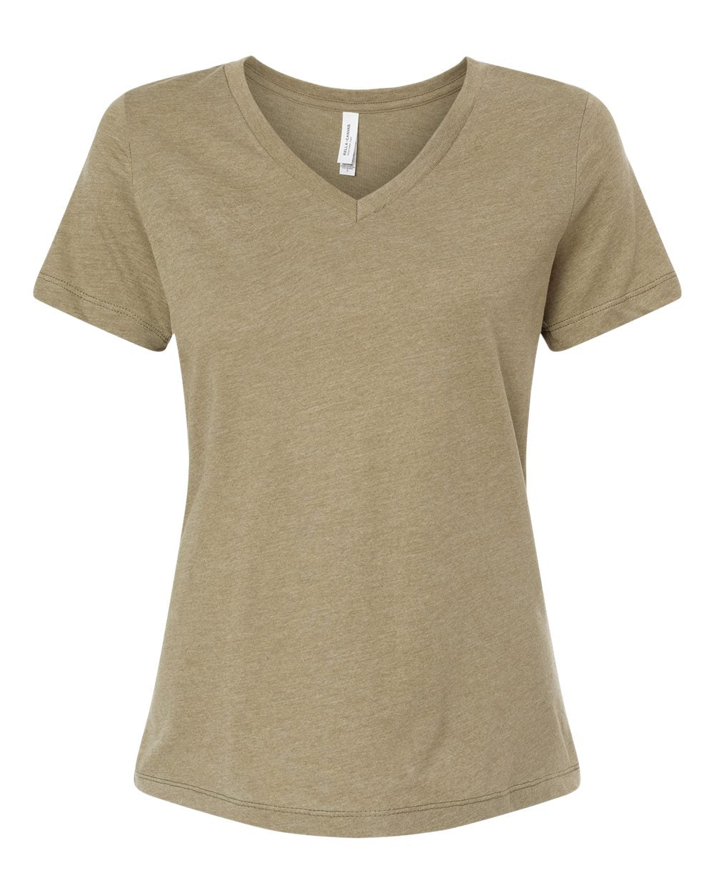 Customized BELLA + CANVAS - Women's Relaxed Heather CVC V-Neck Tee - 6405CVC