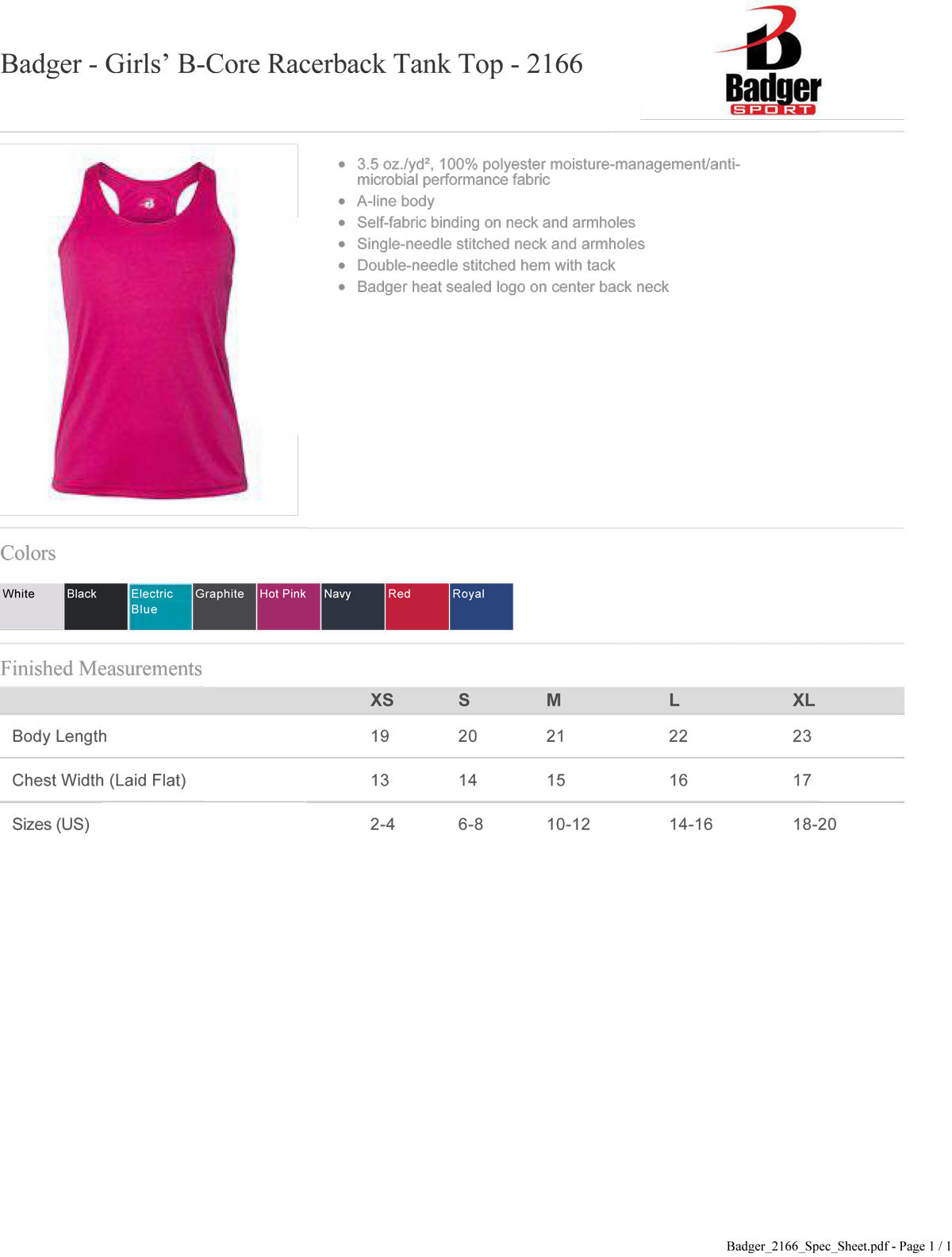 Leap Dance Studio Badger Sports Tank Top