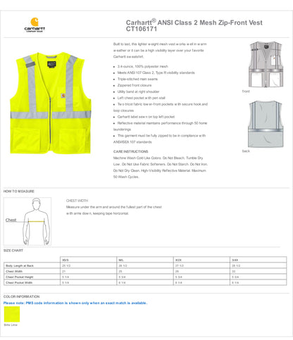 Carhartt® ANSI Class 2 Mesh Zip-Front Vest