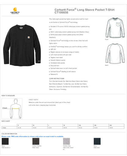 Carhartt Force® Long Sleeve Pocket T-Shirt CT106656