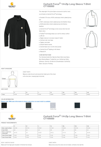 Carhartt Force® 1/4-Zip Long Sleeve T-Shirt CT106660