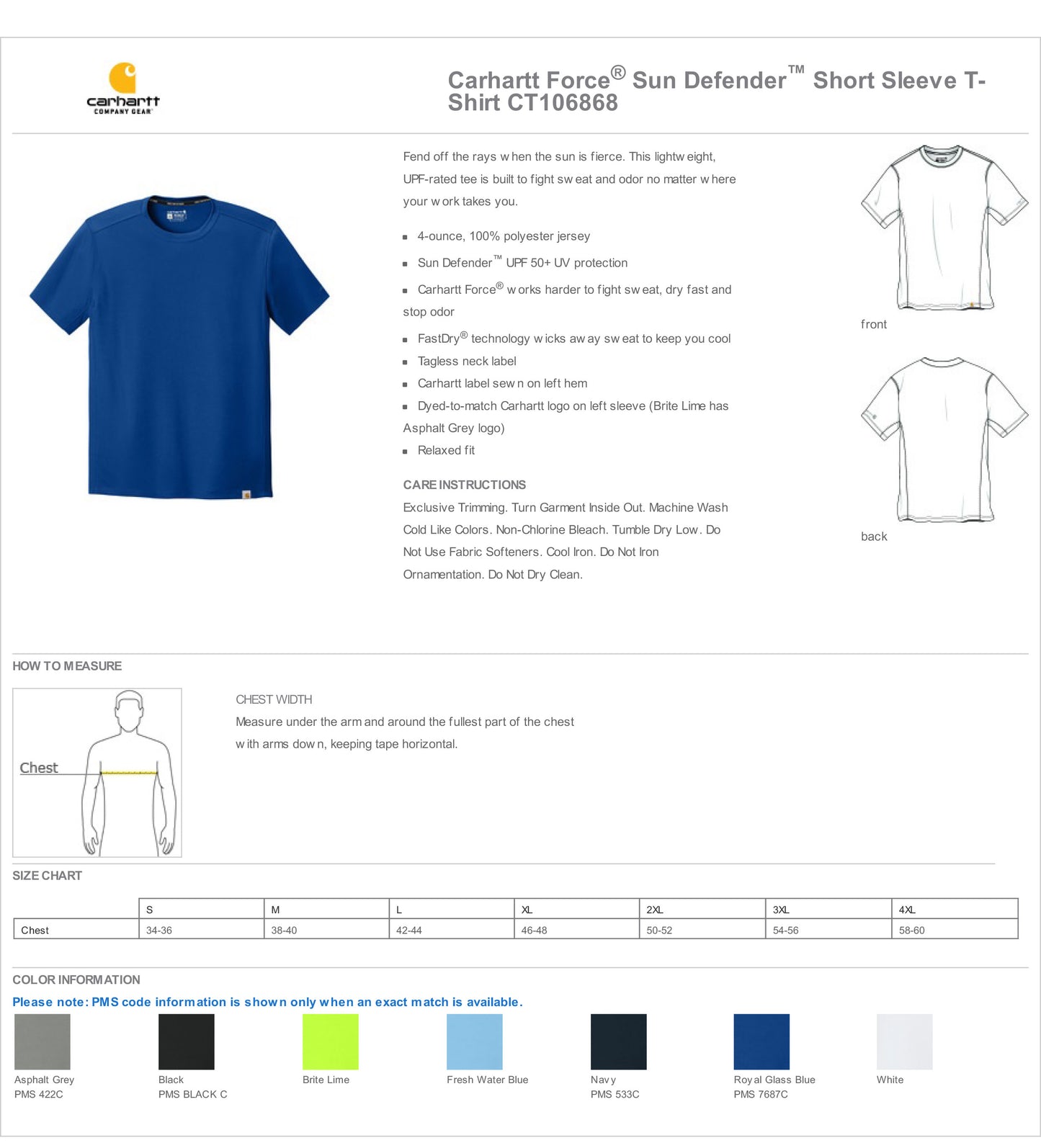 Carhartt Force® Sun Defender™ Short Sleeve T-Shirt CT106868