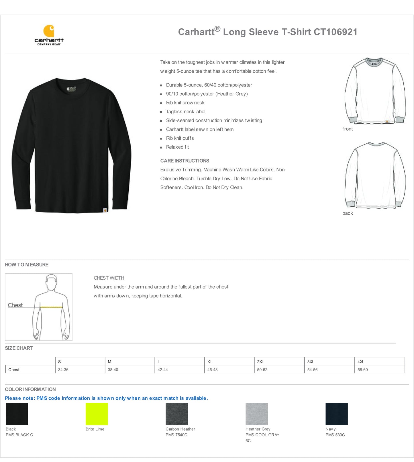 Carhartt® Long Sleeve T-Shirt CT106921