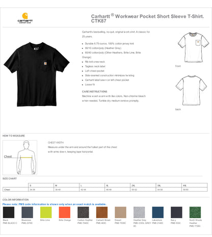 Carhartt ® Workwear Pocket Short Sleeve T-Shirt CTK87