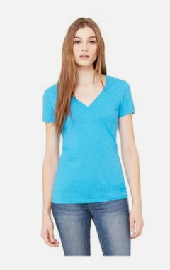 BELLA + CANVAS - Women’s Jersey Deep V-Neck Tee - 6035 Turquoise