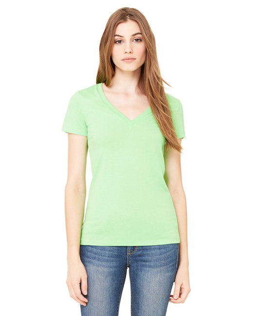 BELLA + CANVAS - Women’s Jersey Deep V-Neck Tee - 6035 Neon Green