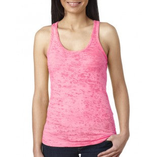 6533 Ladies' Burnout Racerback Tank - Next Level Tank Neon Pink