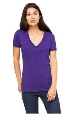 BELLA + CANVAS - Women’s Jersey Deep V-Neck Tee - 6035 Purple