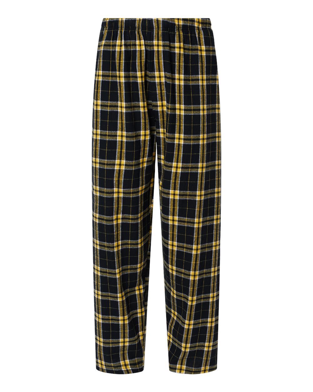 Boxercraft Unisex Flannel Pants Black and Gold Color Pants with Custom Text