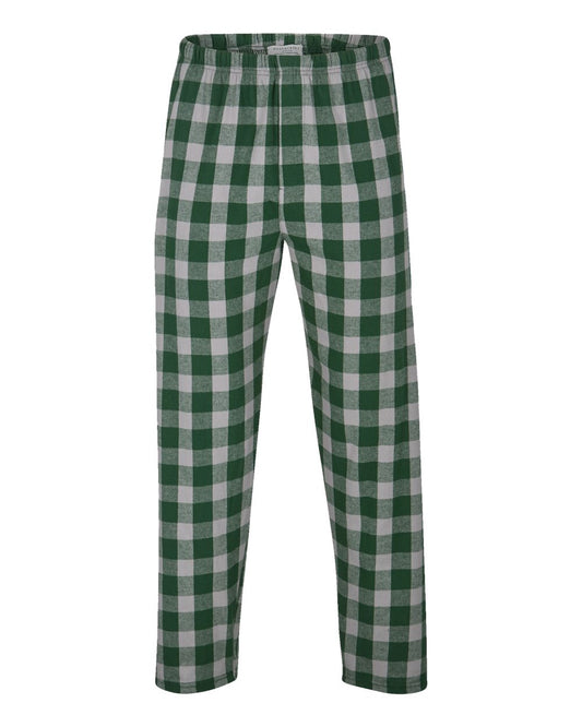 Boxercraft Unisex Flannel Pants Green and Oxford Flannel Pants with Custom Text