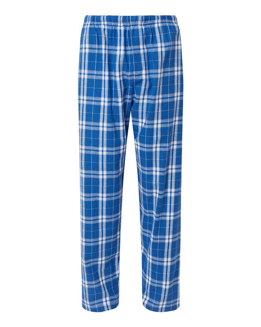 Boxercraft Unisex Flannel Pants Royal and Silver Flannel Pants with Custom Text