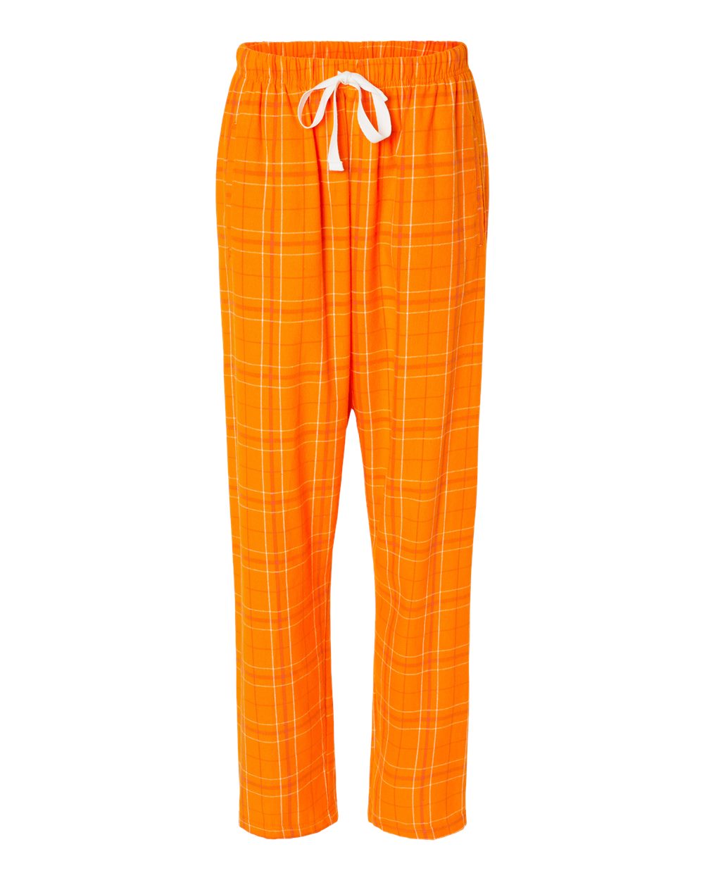 Boxercraft Ladies Haley Flannel Pants Orange and White Color Pants with Custom Text