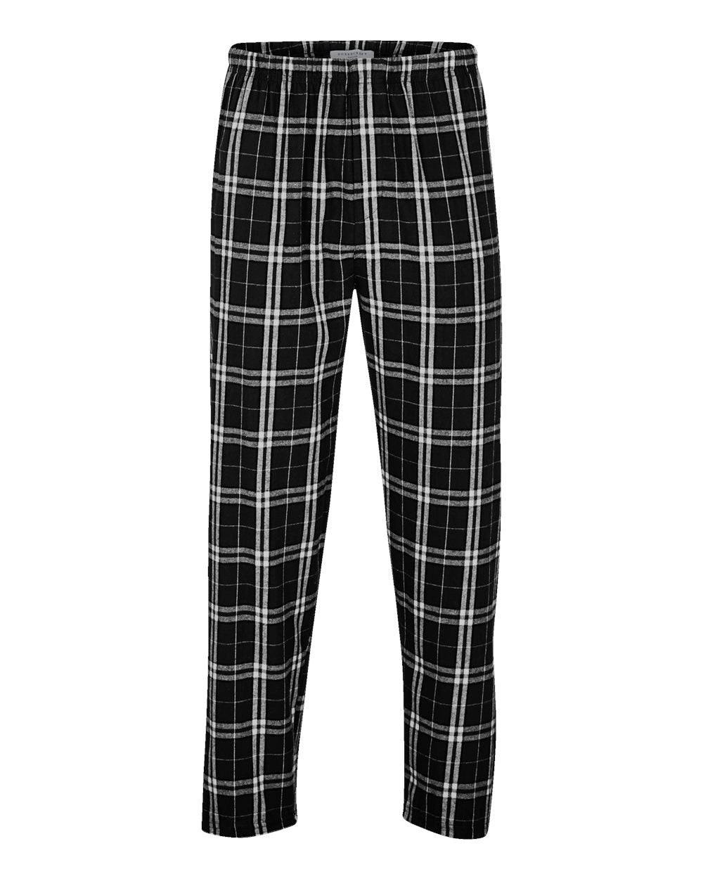 Boxercraft Unisex Flannel Pants Black and White Flannel Pants with Custom Text