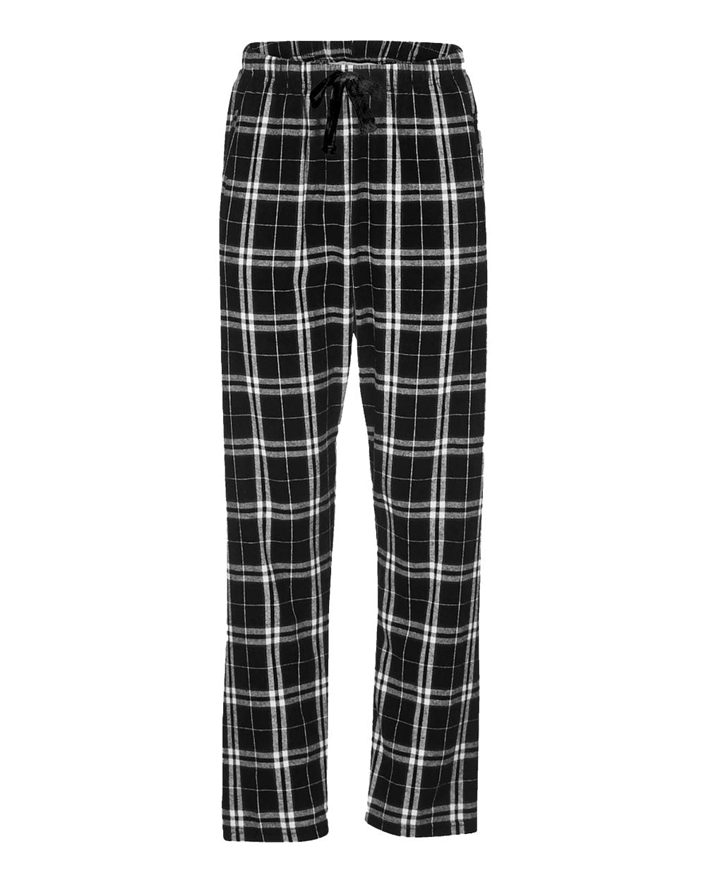 Boxercraft Ladies Haley Flannel Pants Black and White Color Pants with Custom Text