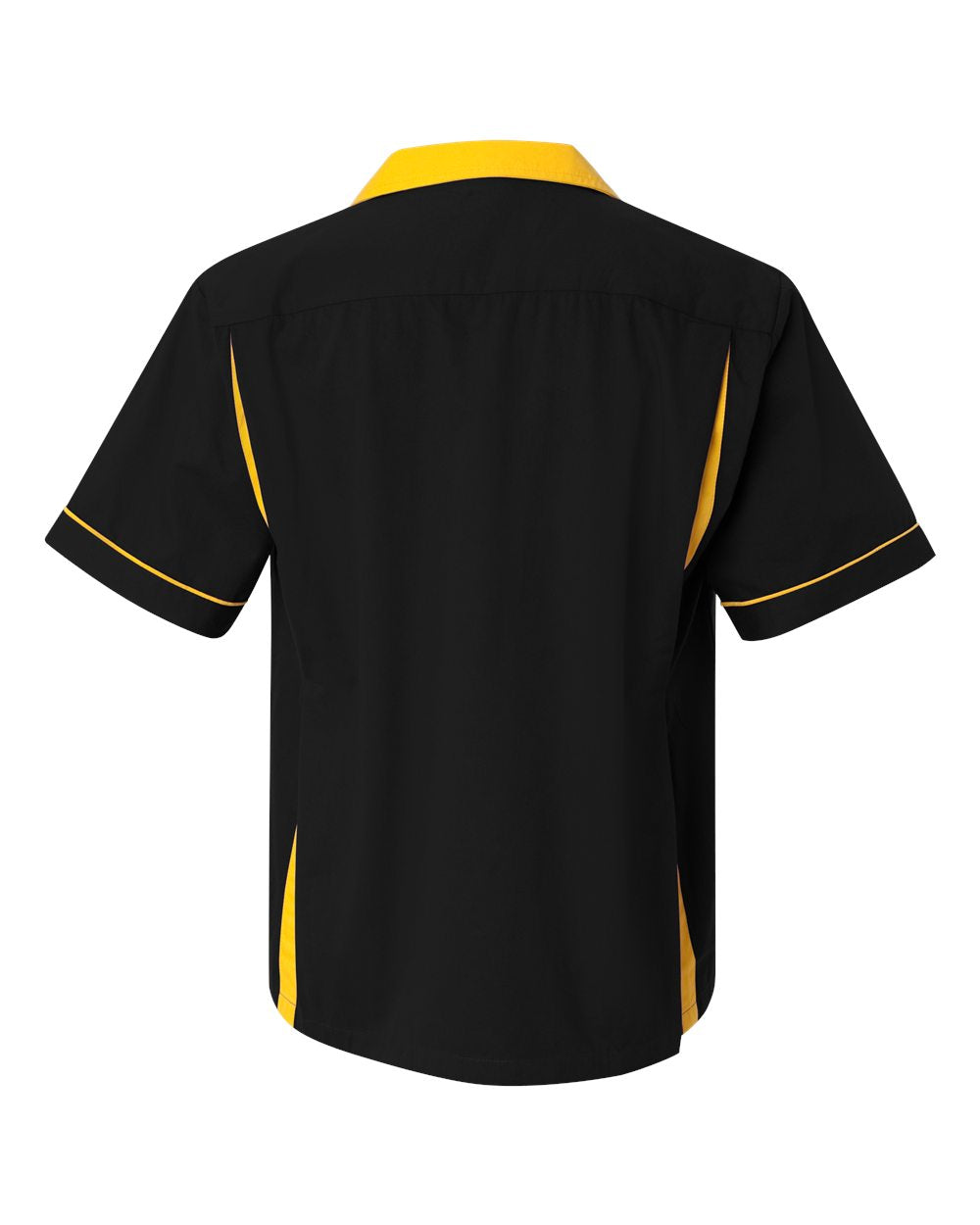 Hilton HP2244 Bowling Shirt Black With Yellow Trim Custom Text or Design